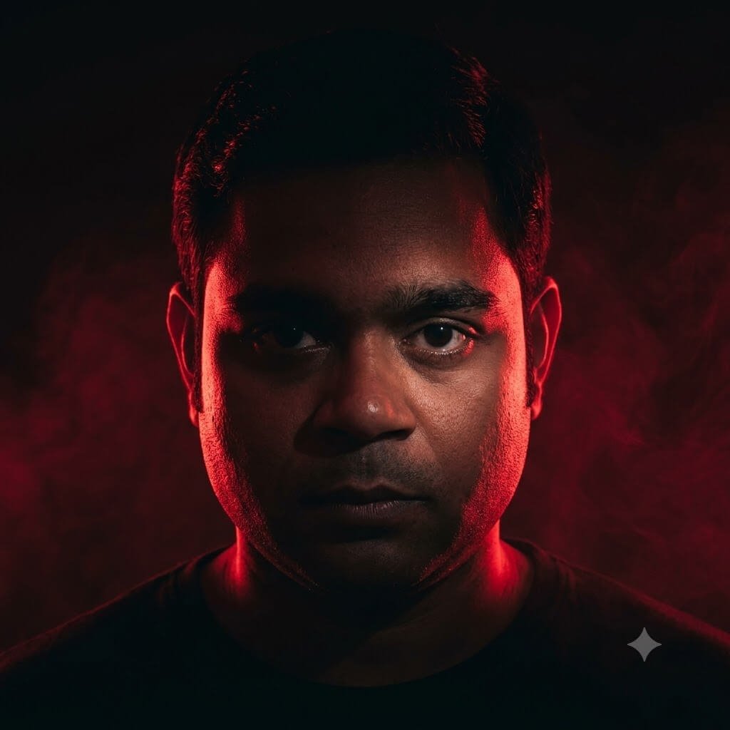 Crimson Split-Light Dark Studio Profile DP