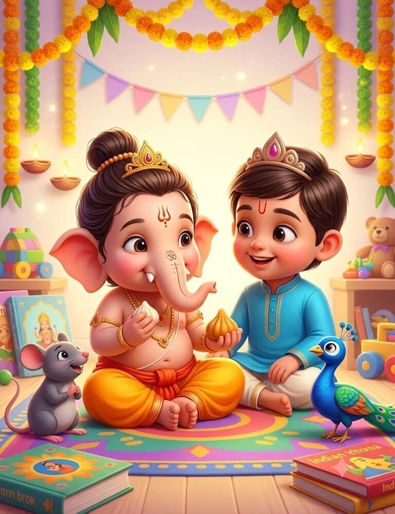 Lord Ganesha as a charming child