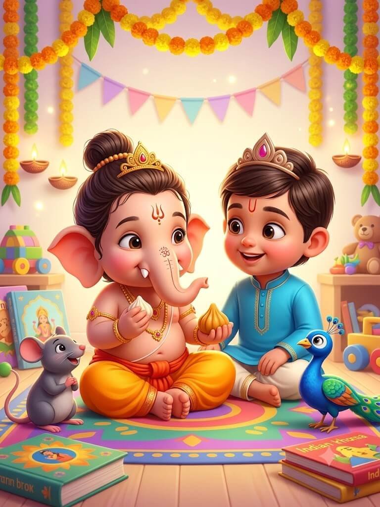 Lord Ganesha as a charming child